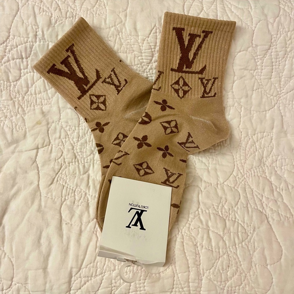 📌Luxury Print Socks - Cream Beige📌
